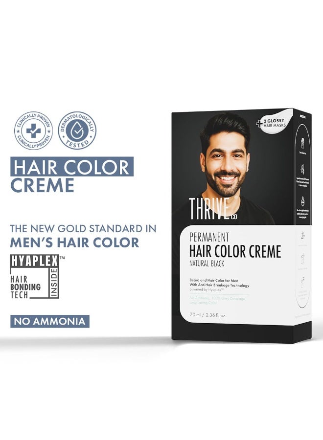 ثريفيكو كريم صبغة شعر دائمة من ثرايف كو | تغطية كاملة للشعر الأبيض بنسبة 100% | خالٍ من الأمونيا | يدوم طويلاً، لا يسبب تلفًا للشعر، ويمنحه نعومة ولمعانًا | بتقنية Hyaplex™ لتقوية روابط الشعر، مناسب لجميع أنواع الشعر | للرجال | لون أسود طبيعي | 70 مل (عبوة من قطعتين) - Image 4